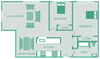 two bed one bath floor plan for westview apartments